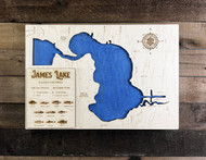 James (Tippecanoe Chain) - Wood Engraved Map
