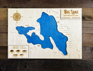Big (228 acres) - Wood Engraved Map
