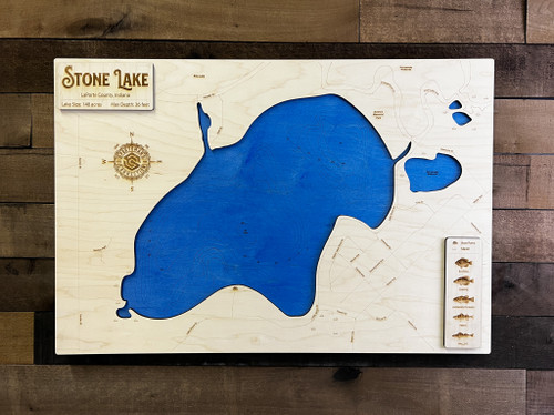 Stone (125 acres) - Wood Engraved Map