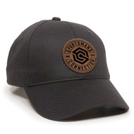 Leather SC Logo Dad Hat (Black)