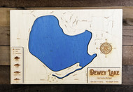 Dewey (Cass County, No Contours) - Wood Engraved Map