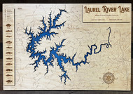 Laurel River Lake - Wood Engraved Map