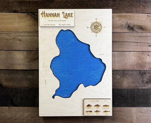 Hannah - Wood Engraved Map