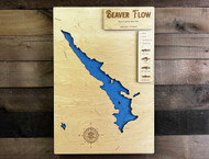 Beaver Flow  - Wood Engraved Map