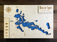 Balch Pond (1101 Acres) - Wood Engraved Map