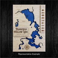Wood Engraved Map Connecticut example