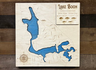 Lake Boon (163 Acres) - Wood Engraved Map