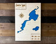 Smith Lake Wood Engraved Map