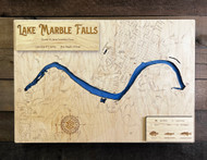 Lake Marble Falls (611 Acres) - Wood Engraved Map