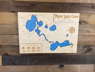 Moen Lakes Chain - Wood Engraved Map