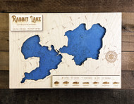 Rabbit Lake (Big Rabbit & East Big Rabbit) - Wood Engraved Map