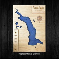 Spirit Lake - Wood Engraved Map