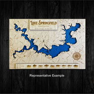 Lake Moses (no contours)- Wood Engraved Map