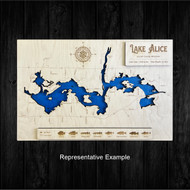 Moccasin/Spirit Lake- Wood Engraved Map