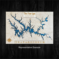 Lake In The Sky- Wood Engraved Map