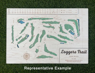 Millwood Farms Golf Course - Wood Engraved Map
