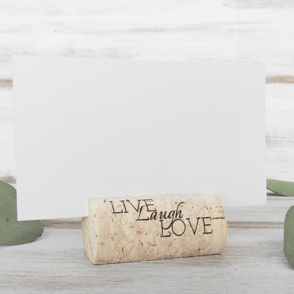 Custom Wine Cork Place Card Holders Live Laugh Love