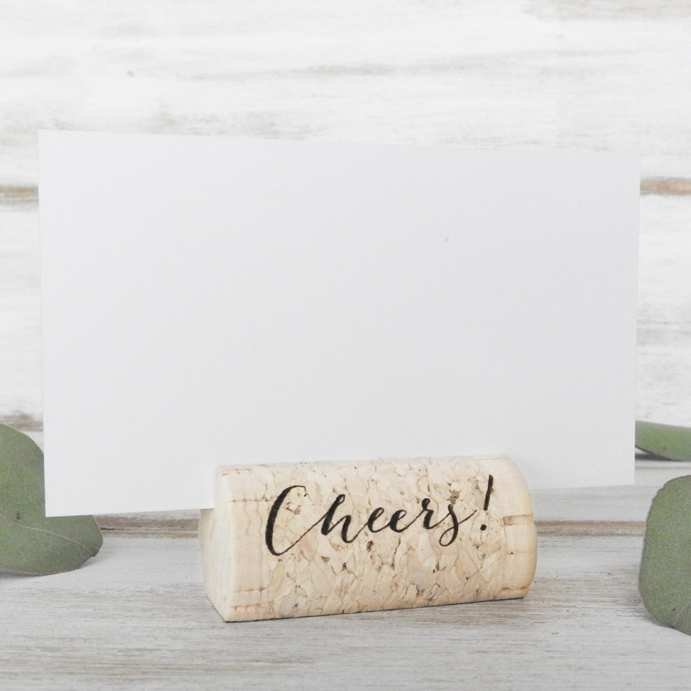 Custom Wine Cork Place Card Holders Cheers