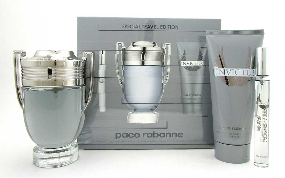 Invictus By Paco Rabanne 3 Pieces Travel Gift Set | Wholesale $55.99