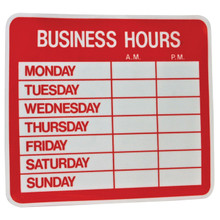 9.5" x 10.5" Uneaque Series Business Hours Window Decal with Pre-Cut Numbers - FREE SHIPPING