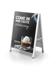 22 x 28 Inch INDOOR All Aluminum A-Frame Sign Holder Stand. Made in USA