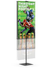 Value All Aluminum Center Pole Banner Stand with Pole Pocket. Made in the USA