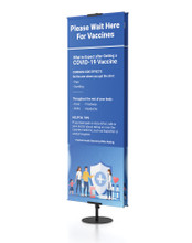 Classic Pro All Aluminum Center Pole Banner Stand with Pole Pockets, Black and Round Base. Made in the USA