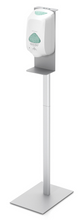 Floor Standing Oval Pole Hand Sanitizer Dispenser Pump Stand. Made in USA.