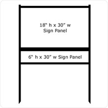 18 x 30 Inch Insert Bull Steel H-Frame Real Estate Yard Sign Stand with Bottom Rider. 3-PACK. Made in the USA