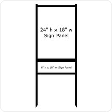 24 x 18 Inch Insert Bull Steel H-Frame Real Estate Yard Sign Stand with Bottom Rider. 3-PACK. Made in the USA