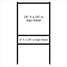 24 x 24 Inch Insert Bull Steel H-Frame Real Estate Yard Sign Stand with Bottom Rider, 3-Pack. Made in the USA