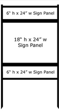 18 x 24 Inch Insert Bull Steel H-Frame Real Estate Yard Sign Stand with Top and Bottom Rider, 3-Pack. Made in the USA