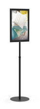 8.5" x 11" VERTICAL Insert Performance Series Pedestal Sign Holder with ADJUSTABLE HEIGHT POLE, Black
