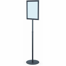 11" x 14" HORIZONTAL Insert Performance Series Pedestal Sign Holder with ADJUSTABLE HEIGHT POLE, Black. Made in the USA
