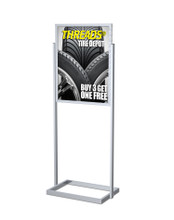 22" x 28" Professional Series Sign Holder, Silver. Made in the USA