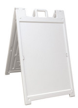 24" x 36" Insert DELUXE Quick-Change Signicade Plastic A-Frame Sign Stand, White. Made in the USA