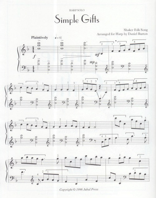 Burton Daniel Simple Gifts Solo Harp - 