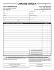 CHANGE ORDER Carbonless NCR Forms - From $33