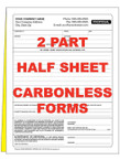 2 Part Half Sheet Custom Carbonless NCR Forms 