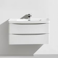 900mm Bali White Ash Wall Mounted Cabinet with Drawers & Basin