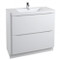 900mm Bali Gloss White Free Standing Cabinet with Drawers & Basin