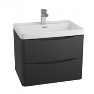 600mm Bali Black Wall Mounted Cabinet with Drawers & Basin
