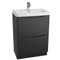 600mm Bali Black Free Standing Cabinet with Drawers & Basin