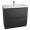 900mm Bali Black Free Standing Cabinet with Drawers & Basin