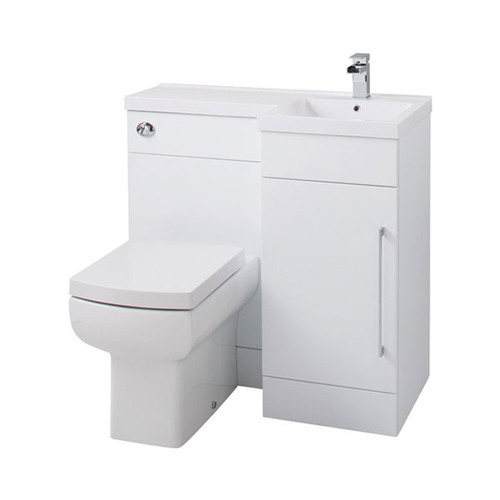 900mm Maze L-Shaped Combination Unit (right hand) - Gloss White