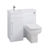 900mm Maze L-Shaped Combination Unit (left hand - thin edge) - Gloss White