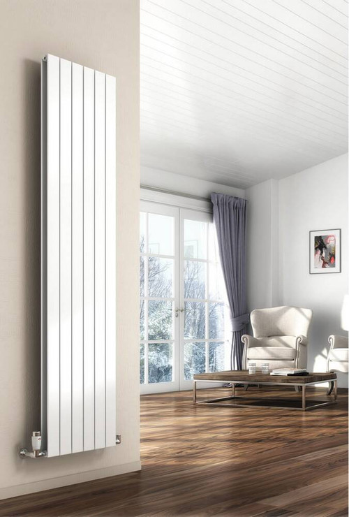 The Reina Flat Single Panel White Designer Vertical radiators are made using superior quality steel and is built to last long and comes with an impressive heat output to quickly warm up the entire room. Manufactured from mild steel, this stylish radiator is beautifully finished in white for a contemporary look. Flat Vertical Single Panel Radiator is ideal for any modern and contemporary interior with its minimalist flat paneled design.Also  Available in Anthracite  finish, these flat vertical radiators are one of many stunning designs from Reina. Comes with a 5 years guarantee from the manufacturer.

Key Features:

Comes in White  finish
High-Quality Welding
Strong and reliable
Delivering superb heat output
Easy to installation and Clean
Offered in the size of 1800mm x 366mm
Heat Output Delta T50: 3962 BTUs / 1162 Watts -- Heat Output Delta T60: 5071 BTUs / 1487 Watts
Suitable for Central Heating Systems only
Manufactured from high-Quality Steel Material
5 years Guarantee from Manufacturer
Supplied with: Product includes Brackets, Fixing Kit, Air Vent, Blanking Plug as standard.

Not included: Accessories such as Valves, Pipe Covers, and Towel Bar/Hangers are sold separately.