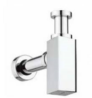 Chrome Square Bottle Trap & Outlet Pipe 