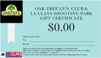 $25 Oak Tree / LA Clays Gift Certificate (Sent Via Email)