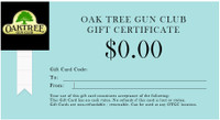 $250 Oak Tree Gift Certificate (Sent Via Email)